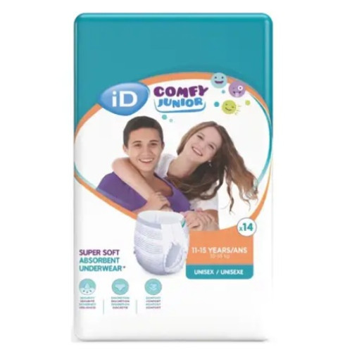 iD Comfy Junior Pants 35-55 Kg 11-15 Years Waist 60-85cm Unisex 1307ml White iD Comfy Junior Pants 35-55 Kg 11-15 Years Waist 60-85cm Unisex 1307ml White