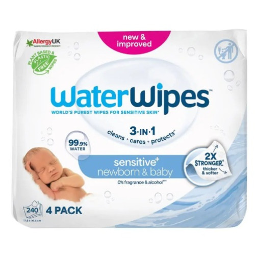 WaterWipes Baby & Newborn Sensitive Wipes 4x60 Pack