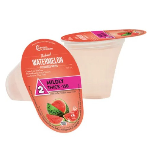 Flavour Creations Watermelon IDDSI Level 2 Mildly Thick (150) 175ml Thickened Water - Dysphagia Cup