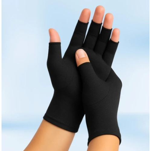Pain Relief Therapeutic Heat Gloves Black (Pair) / Small (7.9cm across knuckles)