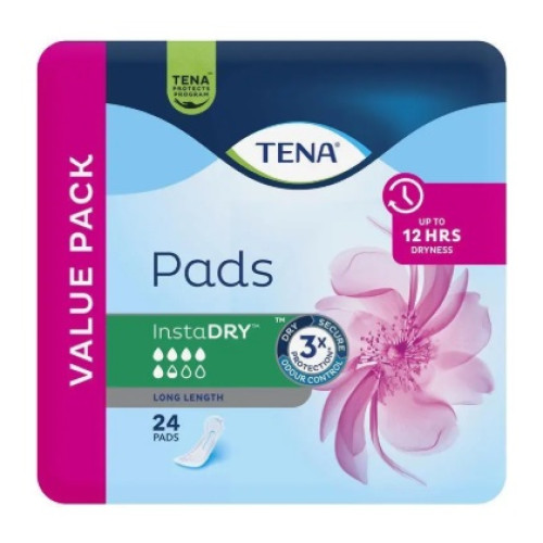 Tena Pad InstaDRY Long Length 24 Pack Tena Pad InstaDRY Long Length 24 Pack