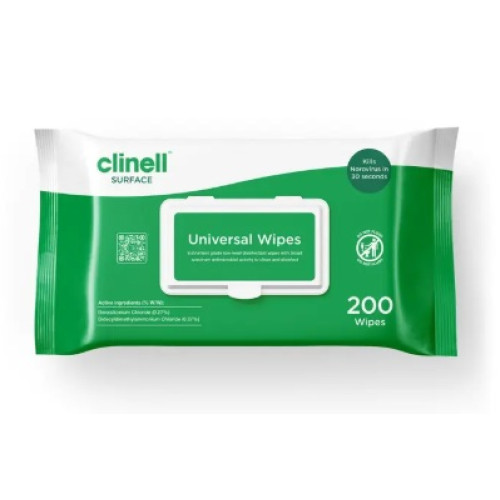 Clinell Universal Sanitising Wipes (Pack of 200)
