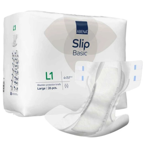 Abena Slip Basic Bladder Protection Briefs Green Large L1 2300ml 100–150cm
