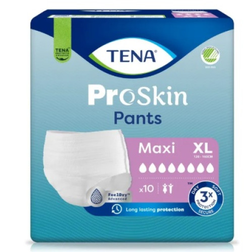 Tena Proskin Pants Maxi XL Extra Large Waist 120 160cm Unisex 1750ml