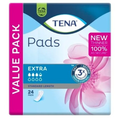 Tena Pads Extra Standard Length Normal PKT 24