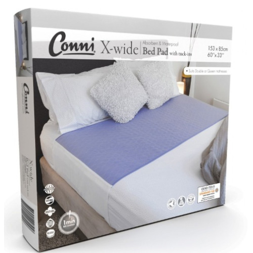 Conni X-wide Reusable Mauve Bed Pad with Tuck-ins