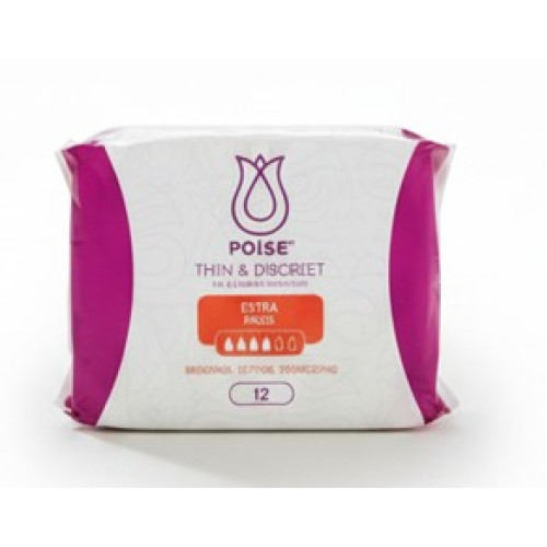 Poise Thin & Discreet Extra Pads 91887 Poise Thin & Discreet Extra Pads 91887