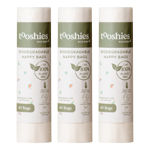 Tooshies Biodegradable Nappy Bags 16x23cm 120bags