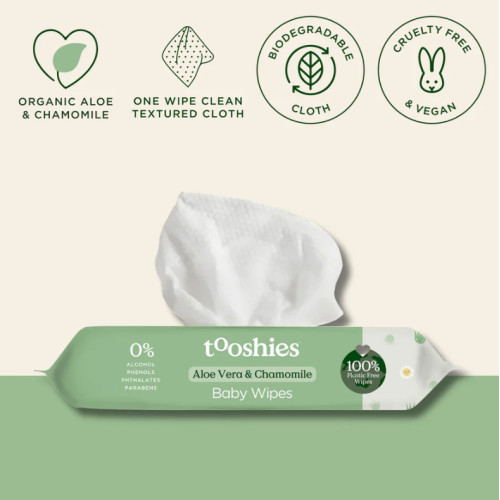 Tooshies Aloe Vera and Chamomile Wet Wipes 70pcs Tooshies Aloe Vera and Chamomile Wet Wipes 70pcs