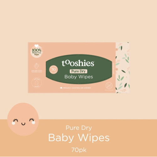 Tooshies Pure Dry Wipes 70pcs