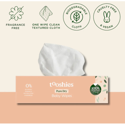 Tooshies Pure Dry Wipes 70pcs Tooshies Pure Dry Wipes 70pcs