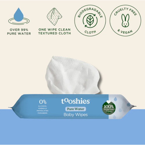 Tooshies Pure Water Wipes 70pcs Tooshies Pure Water Wipes 70pcs