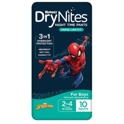 Huggies DryNites Night Time Pants Boys 2-4Years (13-20kg) 10pcs