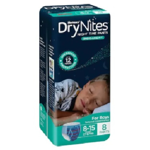 Huggies DryNites Night Time Pants Boys 8-15Years (27-57kg) 8pcs