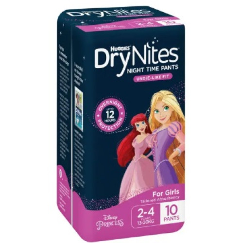 Huggies DryNites Night Time Pants Girls 2-4Years (13-20kg) 10pcs