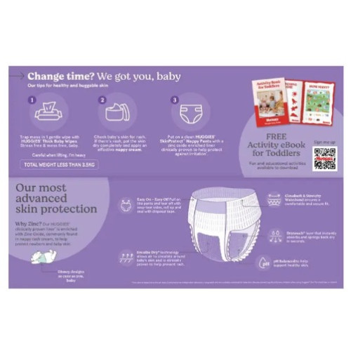 Huggies Skin Protect Nappy Pants Size5 13-18kg Unisex 48pcs