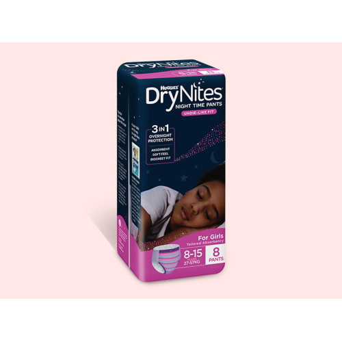 Huggies DryNites Pyjama Pants For Girls 8-15yrs 27-57kg 8pcs