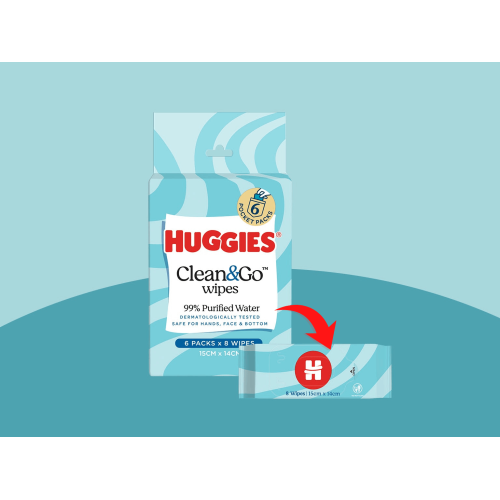 Huggies Clean&Go Wipes 48pcs (6packsX8wipes)
