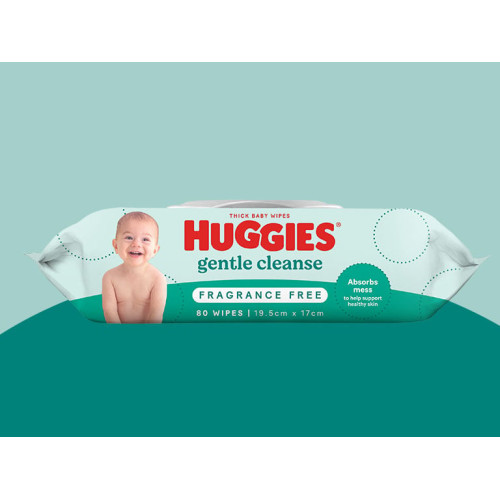 Huggies Gentle Cleanse Fragrance Free Baby Wipes 80pcs