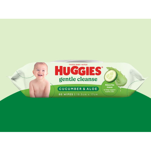 Huggies Gentle Cleanse Cucumber & Aloe Baby Wipes 80pcs