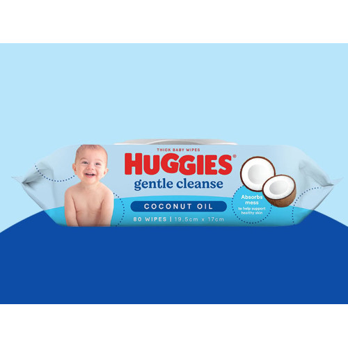 Huggies Gentle Cleanse Coconut Oil Baby Wipes 80pcs