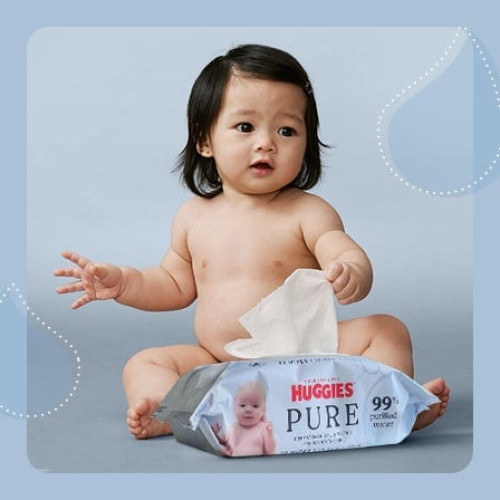 Huggies PURE 99% Purified Water Baby Wipes 72pcs