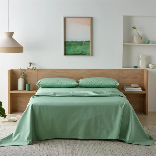 Staydry Bamboo Waterproof Sheet Set Green Queen Bed QB