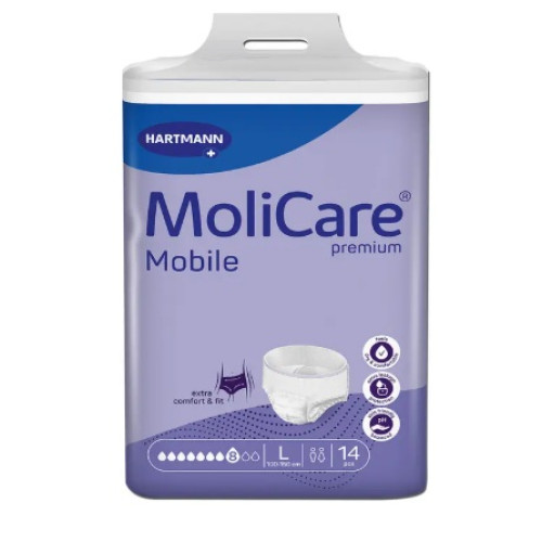 Molicare Premium Mobile Unisex Pull-Ups Large Waist 100–150 cm 8 Drops 2395ml