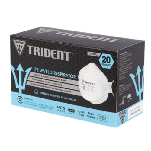 TGA Approved Disposable Masks With Earloop Regular Trident (Box of 20)