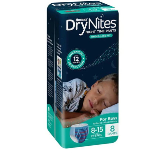 Huggies DryNites Pants for Boys 8-15 Years 27-57kg Pack of 8