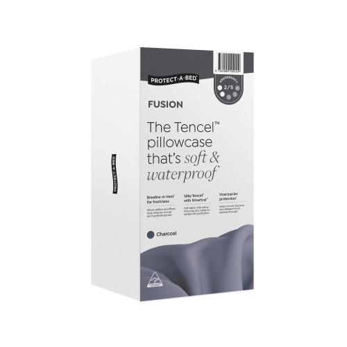 Protect-A-Bed Fusion Tencel Waterproof Pillowcases Charcoal Standard 48x73cm 190ml
