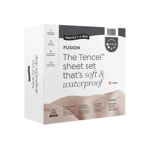 Protect-A-Bed Fusion Tencel Waterproof Sheet Set Latte Double