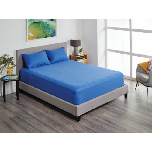 Protect-A-Bed Fusion Tencel Waterproof Fitted Sheet Cobalt Double 138x188cm 20-40cm 780 ml