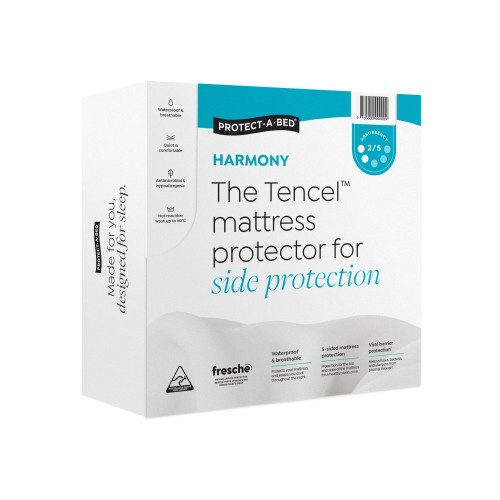 Protect-A-Bed Mattress Protector Harmony Tencel Waterproof Queen 152x204cm 20-50cm 800ml