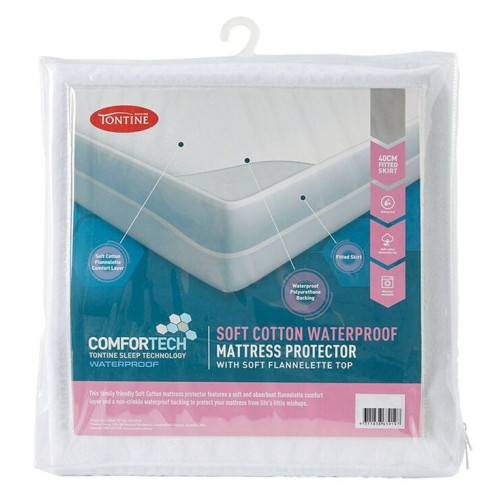 Tontine Comfortech Soft Cotton Waterproof Mattress Protector Double