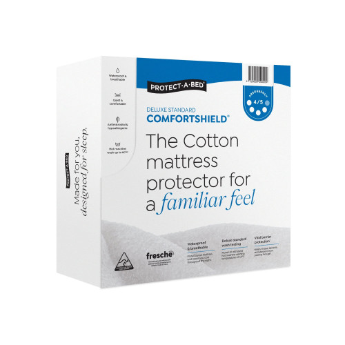 Protect-A-Bed Comfortshield Deluxe Cotton Terry Fitted Waterproof Sleep Mattress Protectors King Single 107x204cm Depth 20-50cm 1300ml