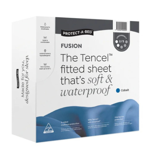 Protect-A-Bed Fusion Tencel Fitted Cobalt King Single