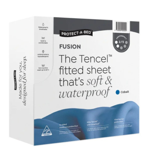 Protect-A-Bed Fusion Tencel Fitted Cobalt Single