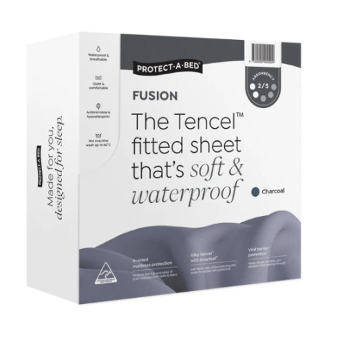 Protect-A-Bed Fusion Tencel Fitted Charcoal King Single