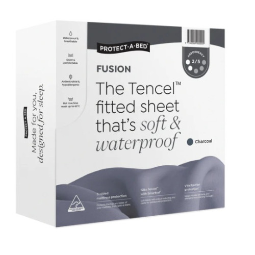 Protect-A-Bed Fusion Tencel Fitted Charcoal Queen