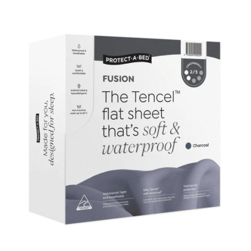 Protect-A-Bed Fusion Tencel Flat Charcoal King Single