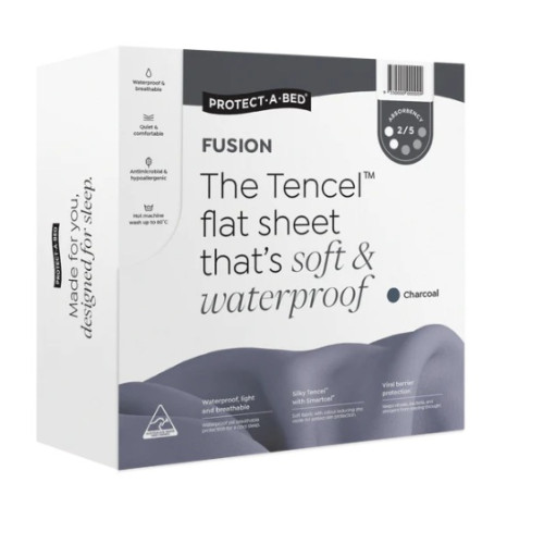 Protect-A-Bed Fusion Tencel Flat Charcoal Queen