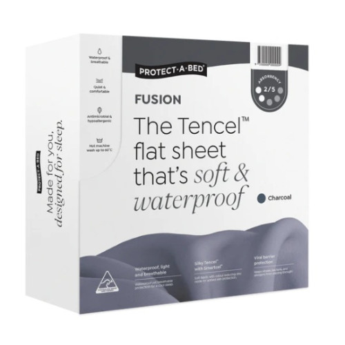 Protect-A-Bed Fusion Tencel Flat Charcoal Single