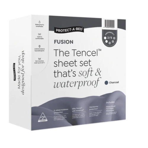 Protect-A-Bed Fusion Tencel Charcoal Set Single