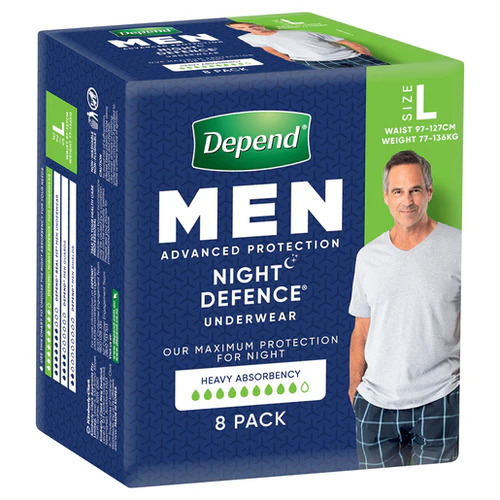 Depend Real Fit Night Defence Pants Large Waist 97 127cm Male 1300ml