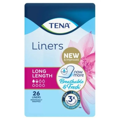 Tena Liners Long 19.4cm 75ml (Pkt X 26) 75ml