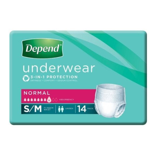 Depend Normal Underwear Medium Unisex Waist 71-107cm 850ml