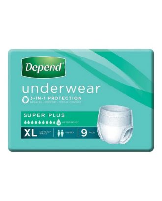 Depend Super Plus Underwear XL 122cm 162cm Unisex 2000ml