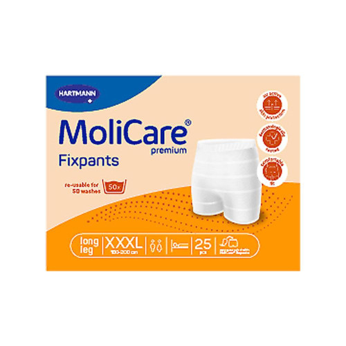 MoliCare Premium Fixpants Long Leg XXX Large Waist 160 200cm Unisex Orange