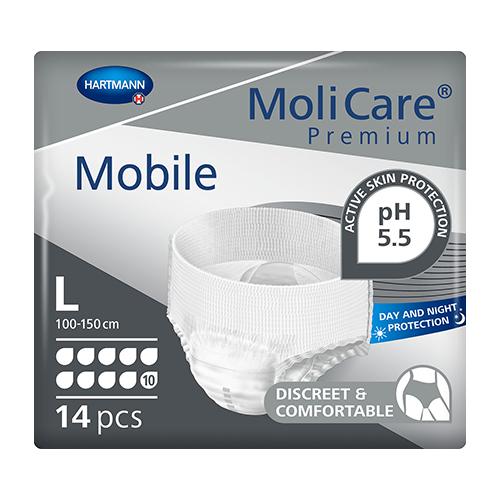 Molicare Premium Mobile 10 Drops Large Waist 100 150 Cm Unisex 2616ml